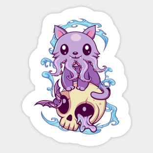 Skull Cat Octopus Kawaii Gothic Sticker